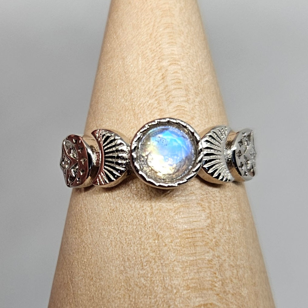 s925 adjustable Moonphase rings