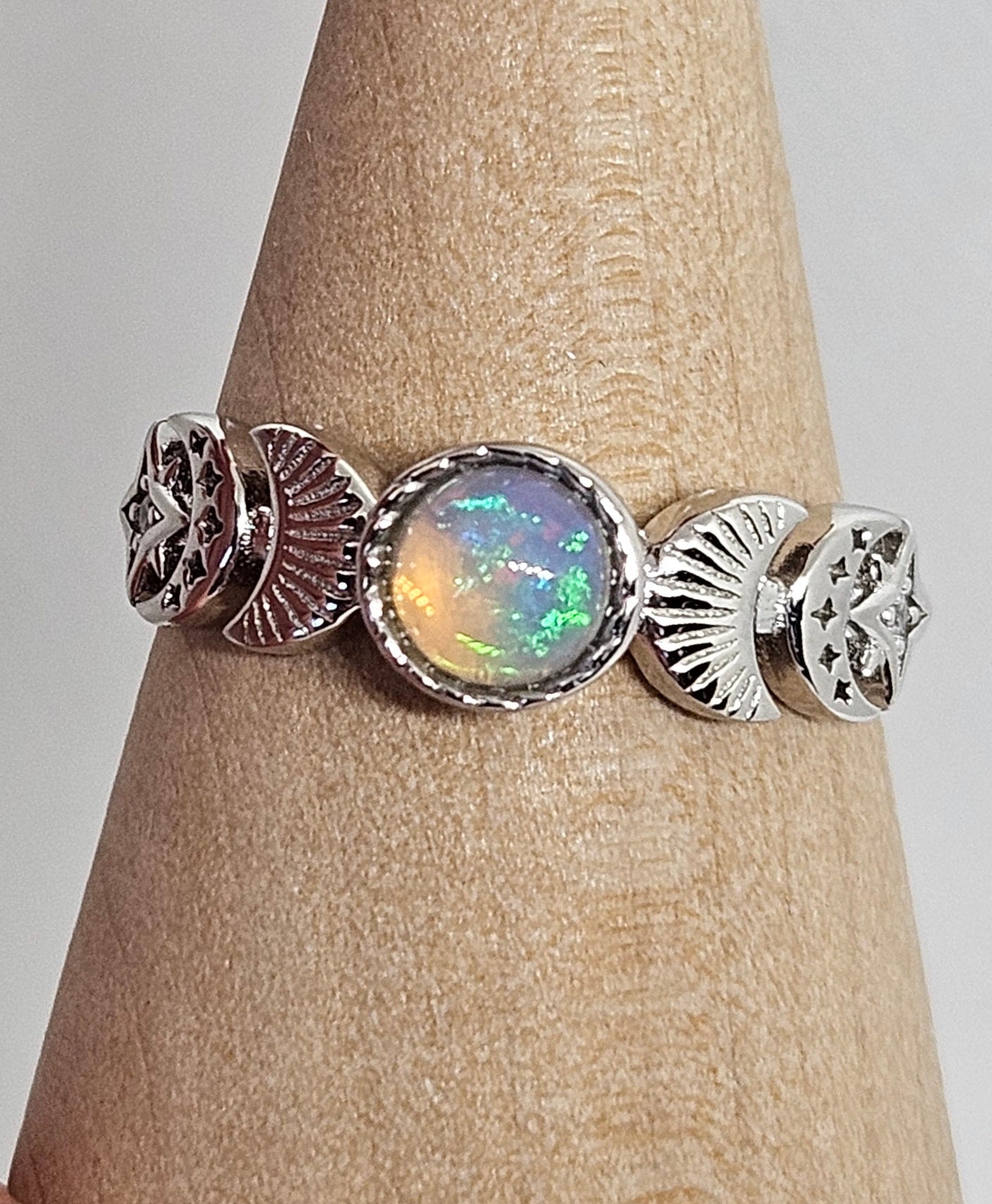 s925 adjustable Moonphase rings
