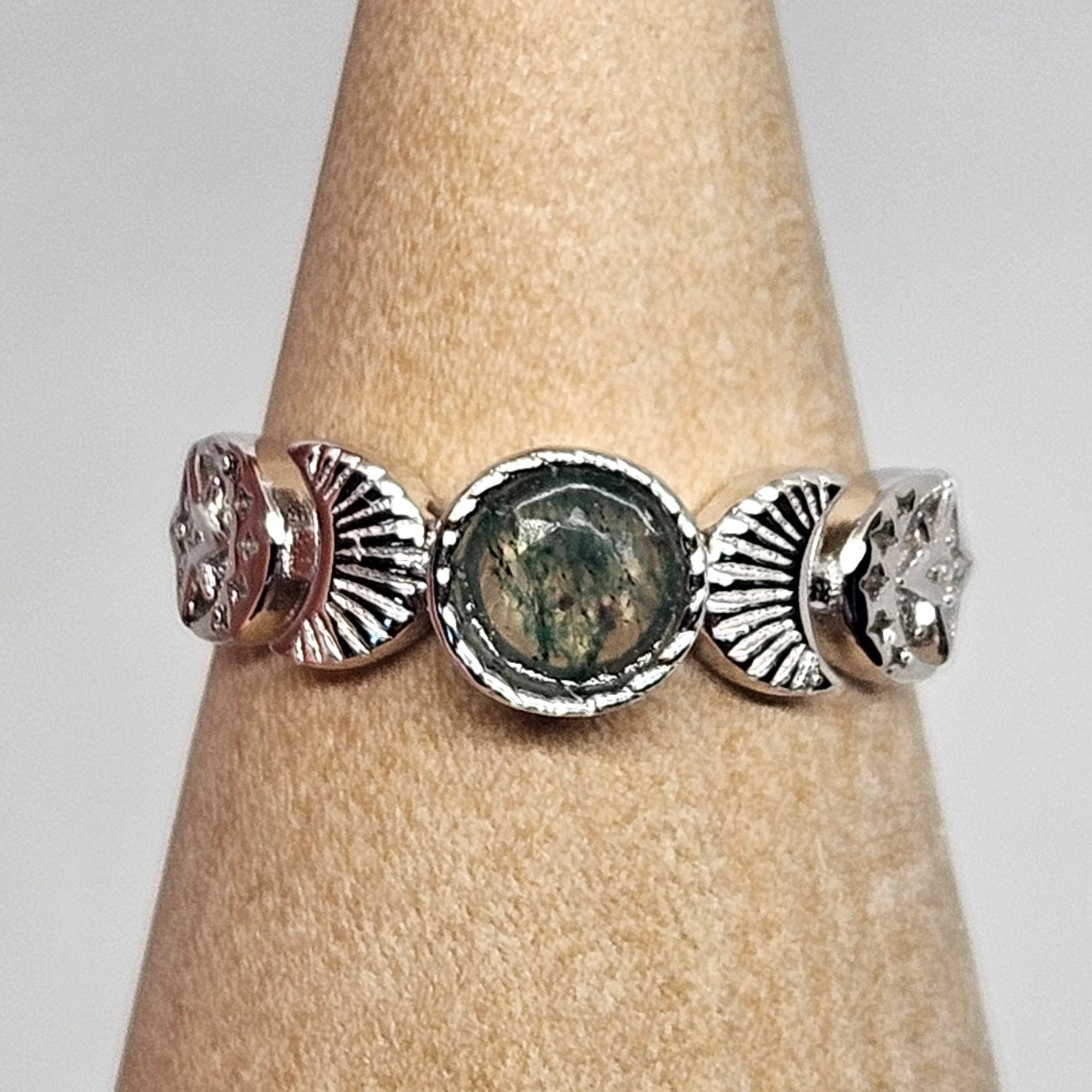 s925 adjustable Moonphase rings