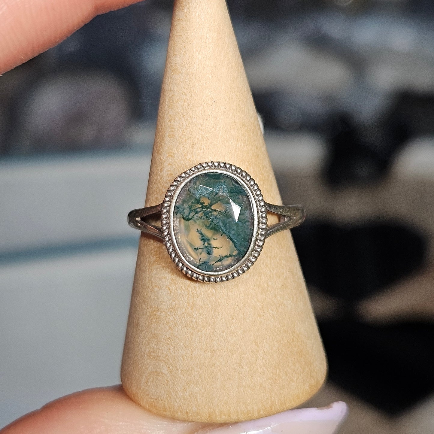 Moss Agate S925 pendants & adjustable rings