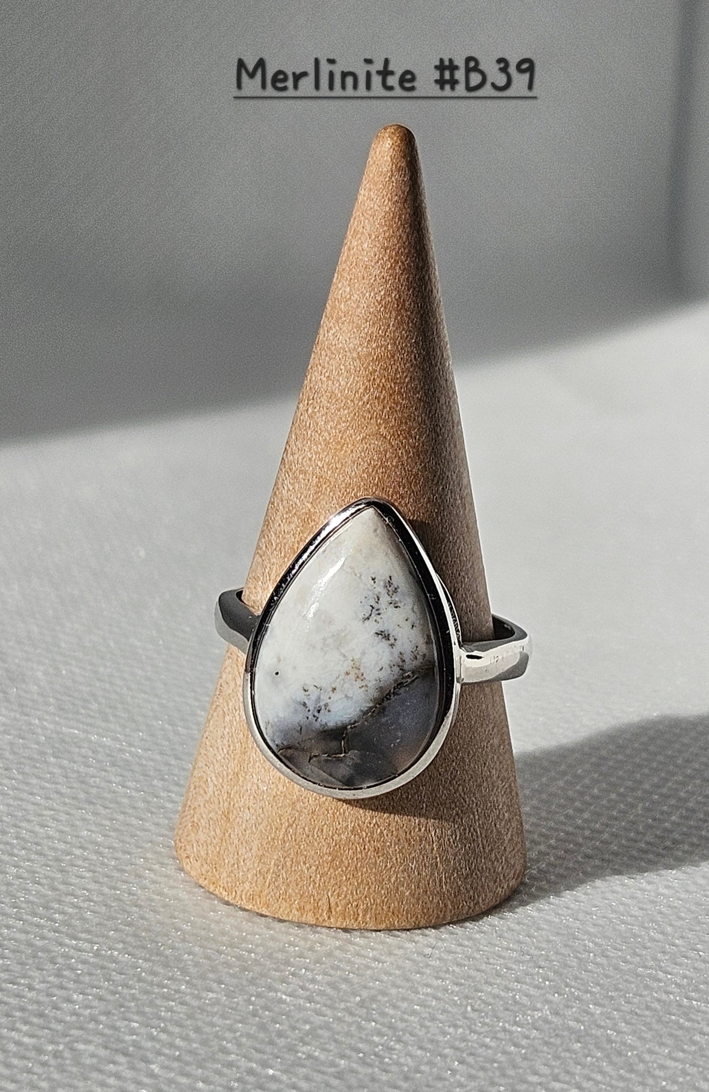 Merlinite/Denditric Opal S925 adjustable rings and Pendants