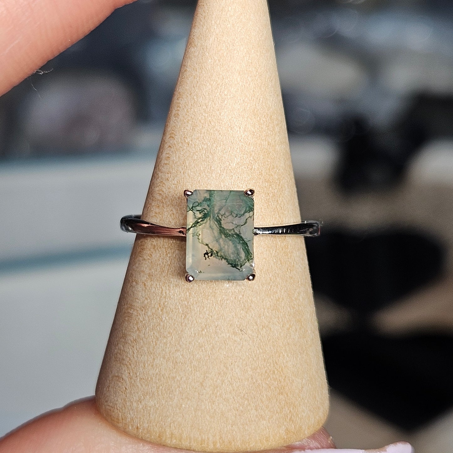 Moss Agate S925 pendants & adjustable rings