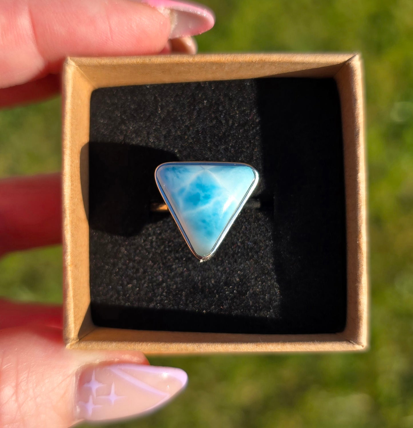Larimar adjustable s925 rings