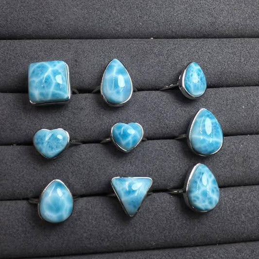 Larimar adjustable s925 rings