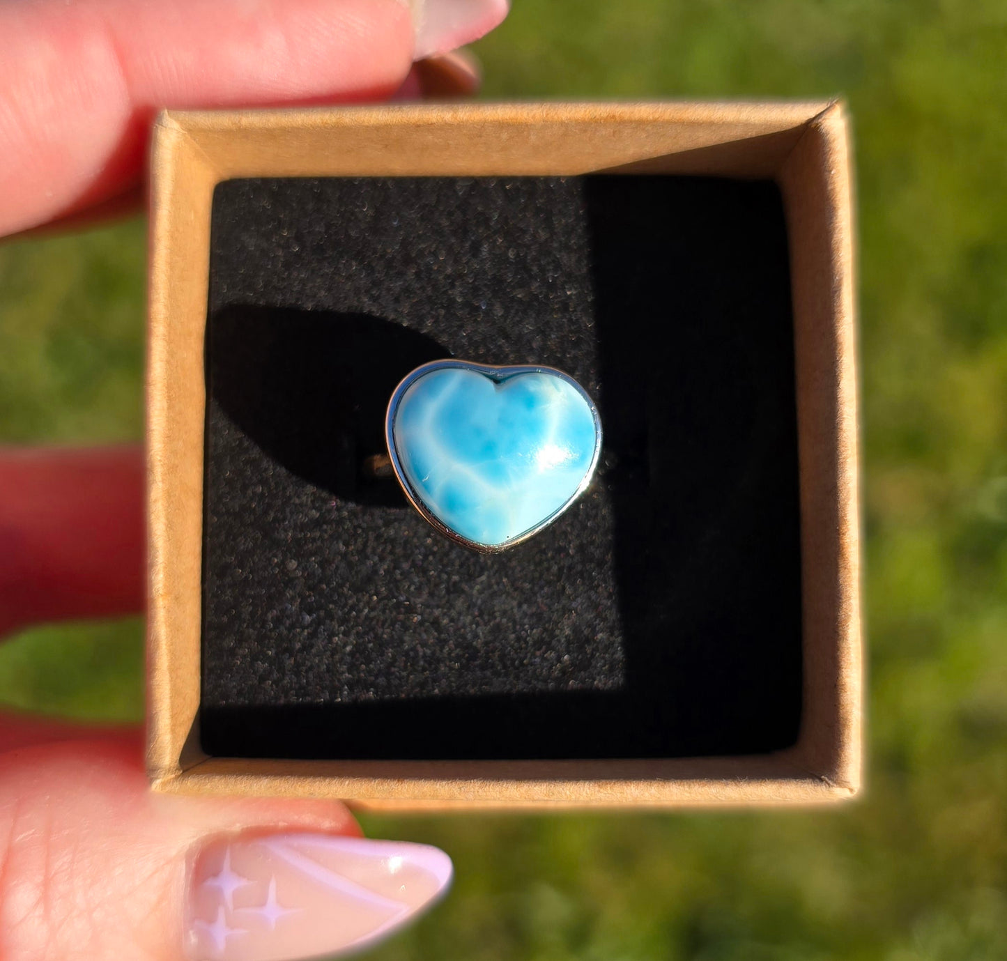 Larimar adjustable s925 rings