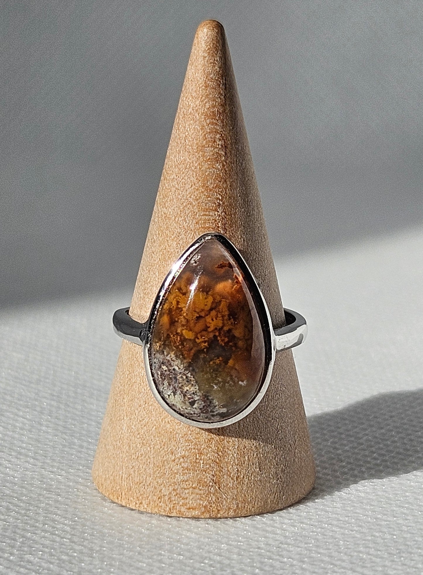 Java Nebula & Scenic Moss Agate S925 adjustable rings