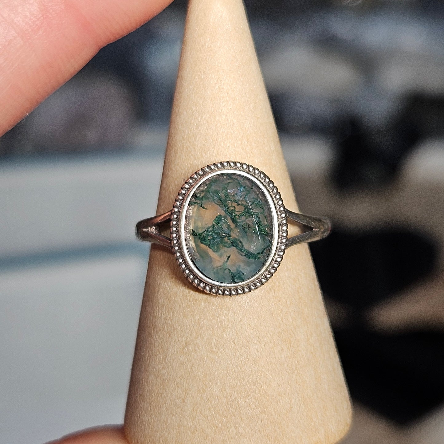Moss Agate S925 pendants & adjustable rings