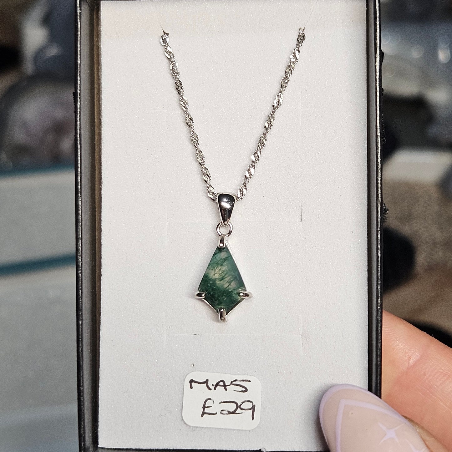 Moss Agate S925 pendants & adjustable rings
