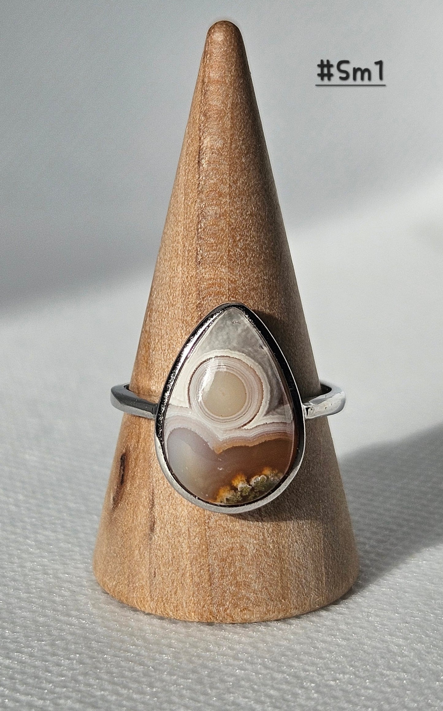 Java Nebula & Scenic Moss Agate S925 adjustable rings