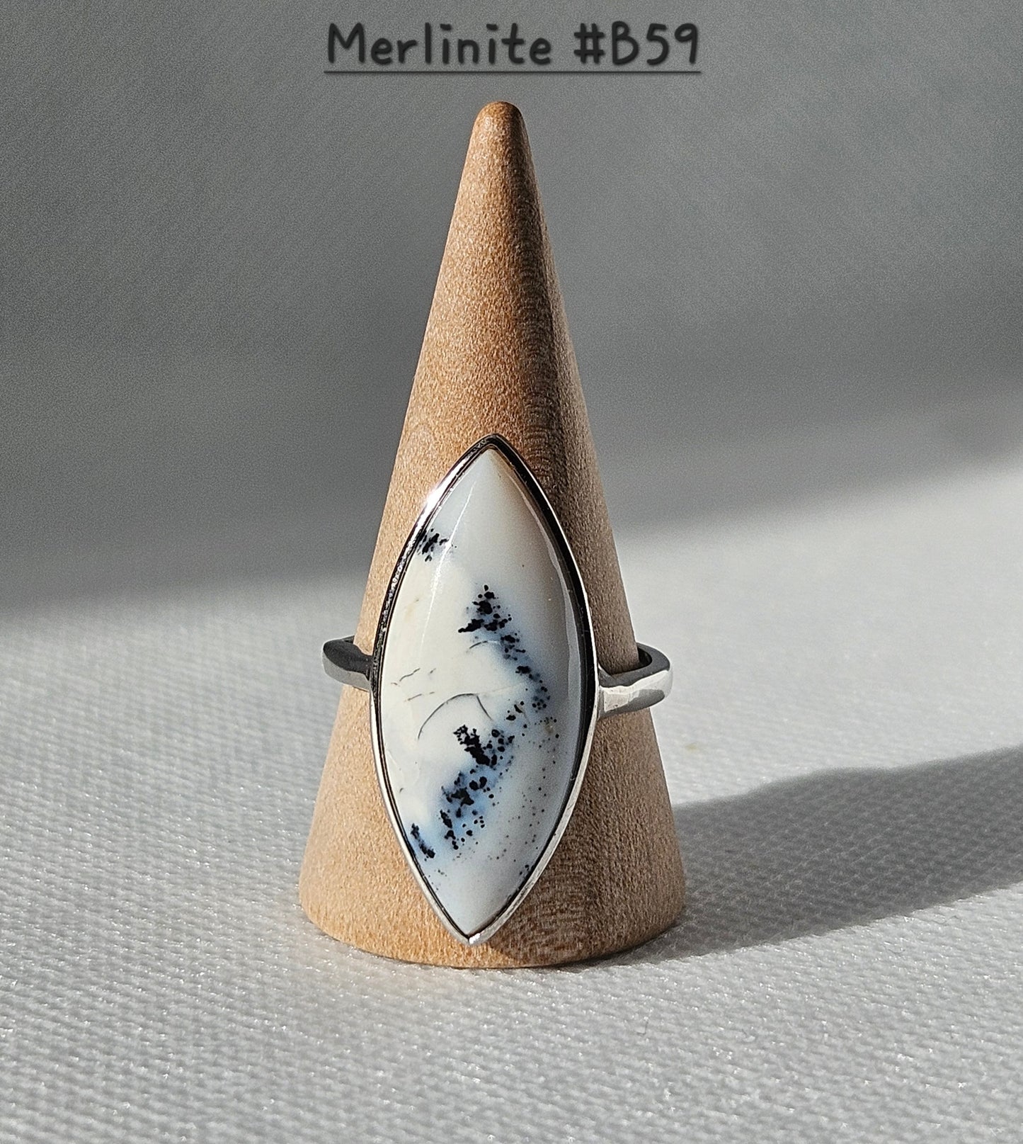 Merlinite/Denditric Opal S925 adjustable rings and Pendants