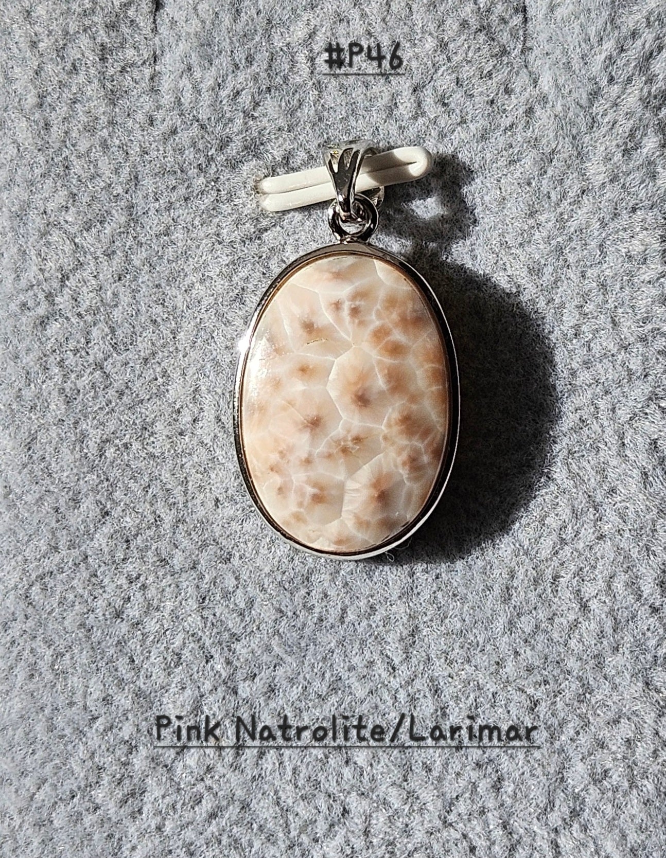 Pink Natrolite/Larimar S925 Pendants abd adjustable Rings