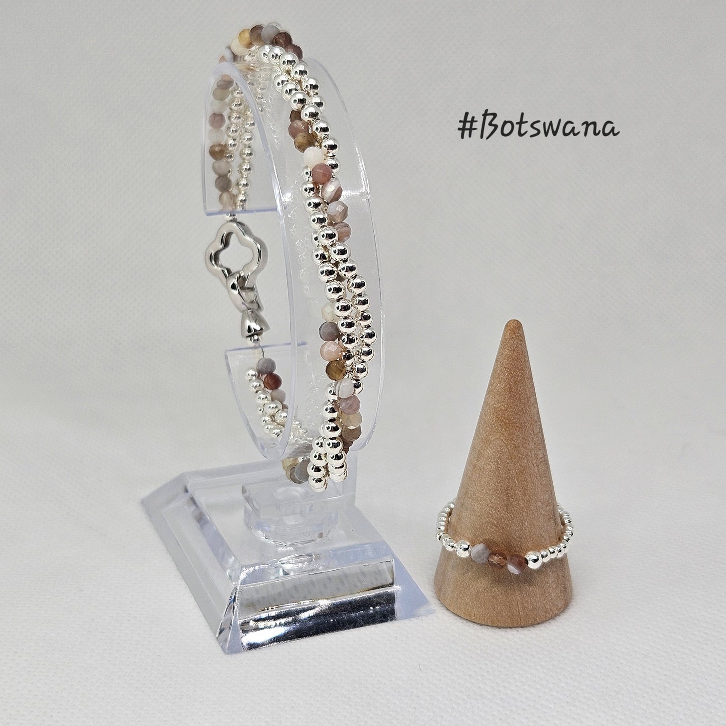 S925 Stretchy bead and crystal bracelets ✨️