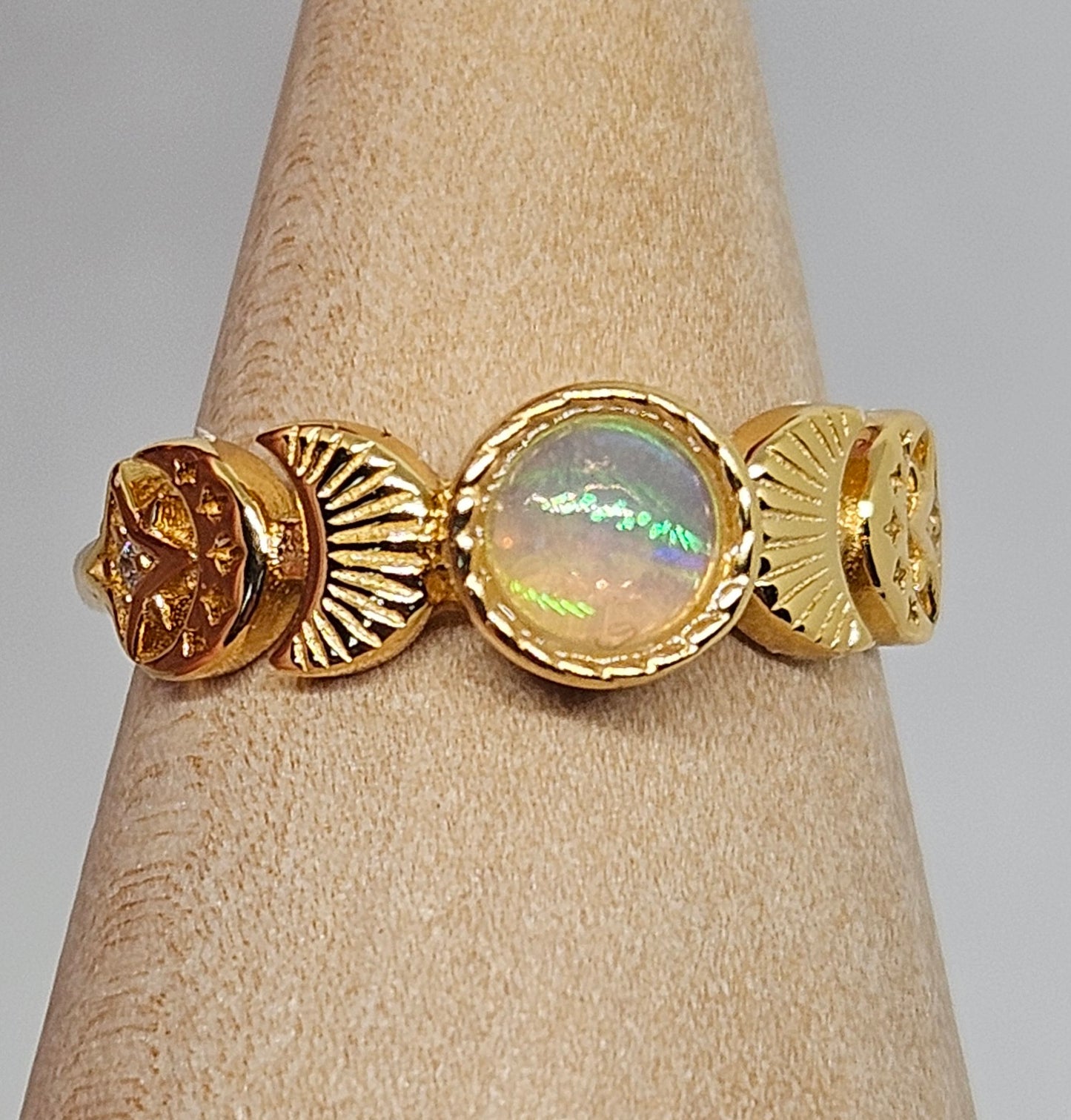 s925 adjustable Moonphase rings