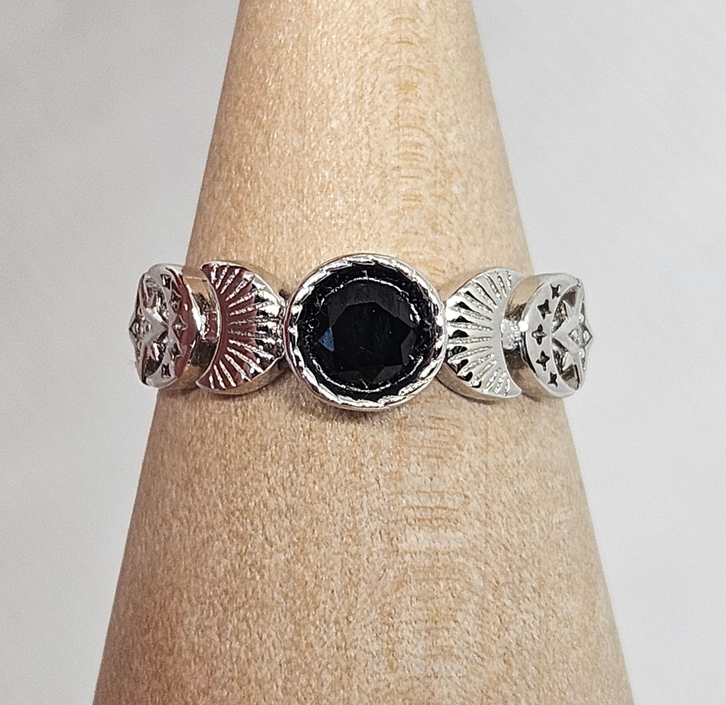 s925 adjustable Moonphase rings