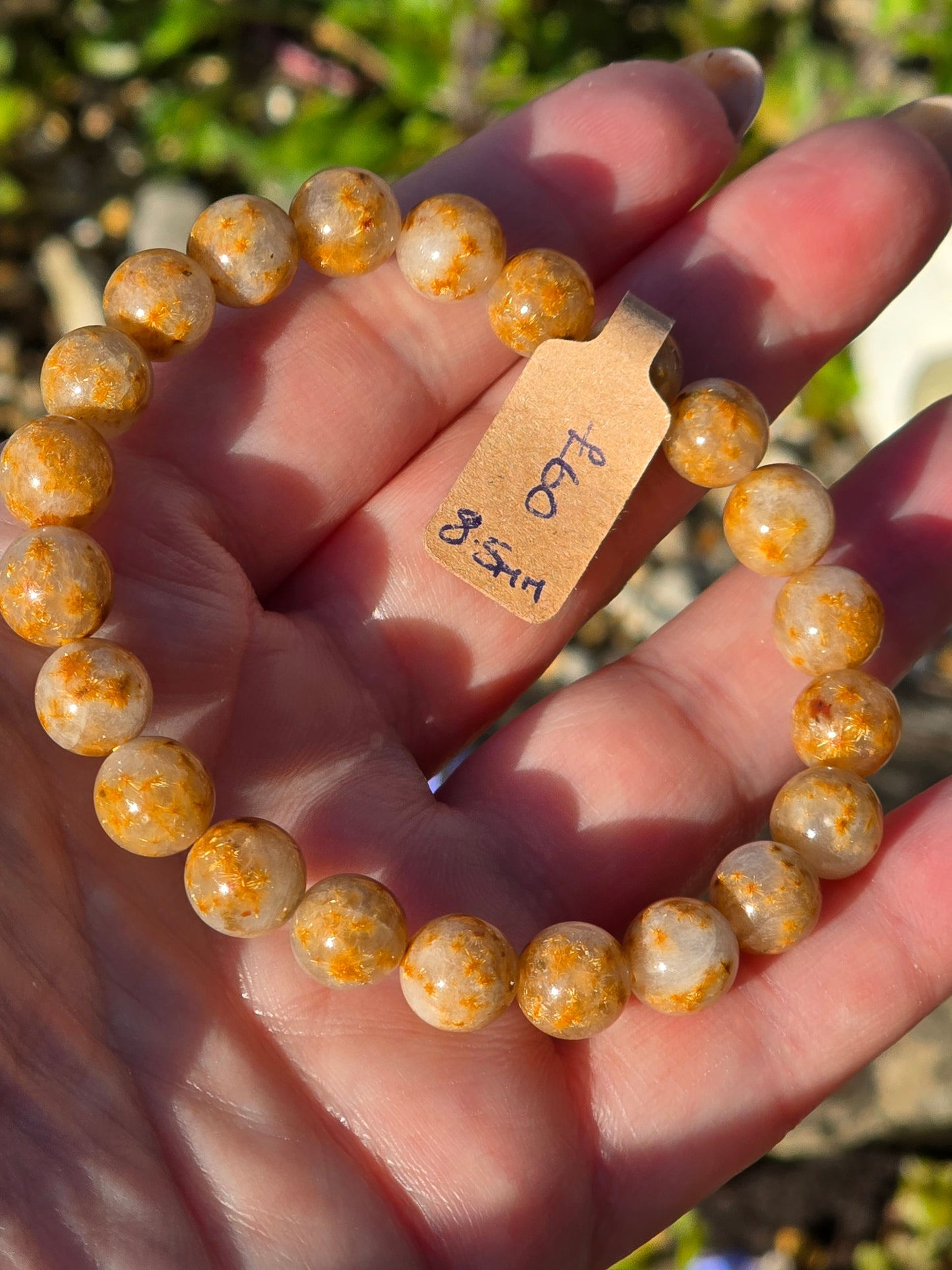 A Gorgeous bracelet in Sunflower Rutile  8 - 8.5mm beads 🌻💛🧡
