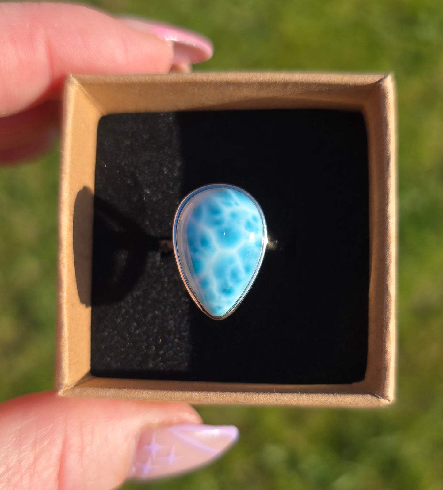Larimar adjustable s925 rings