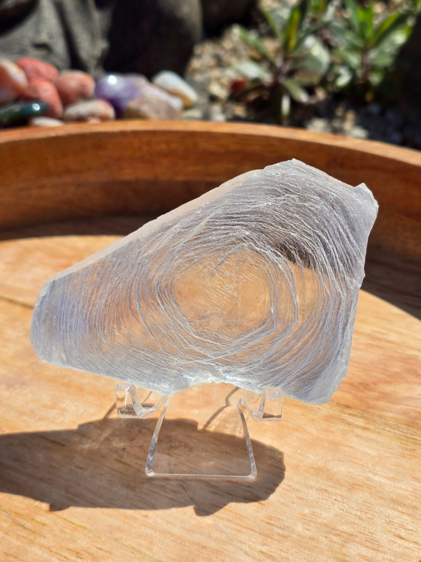 Finger print selenite slabs