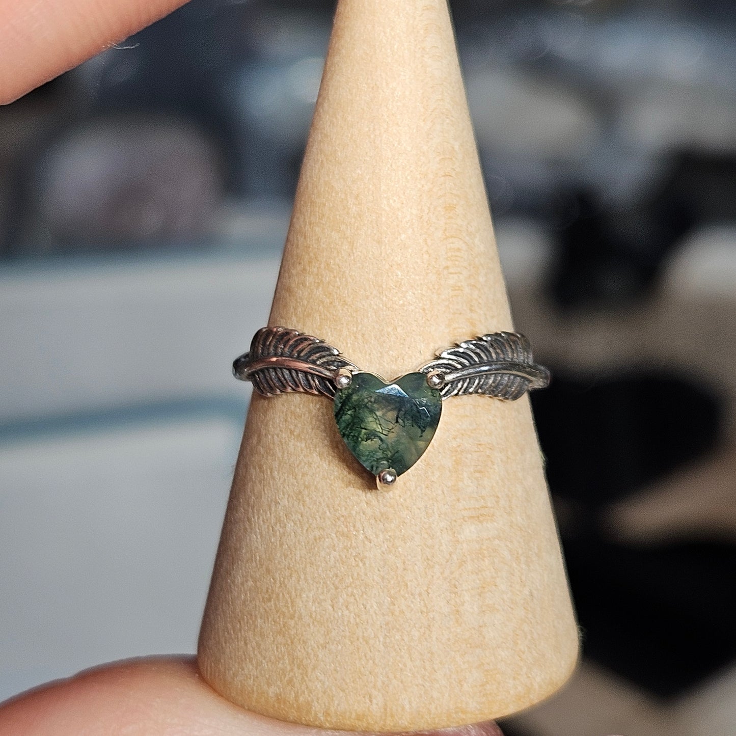 Moss Agate S925 pendants & adjustable rings