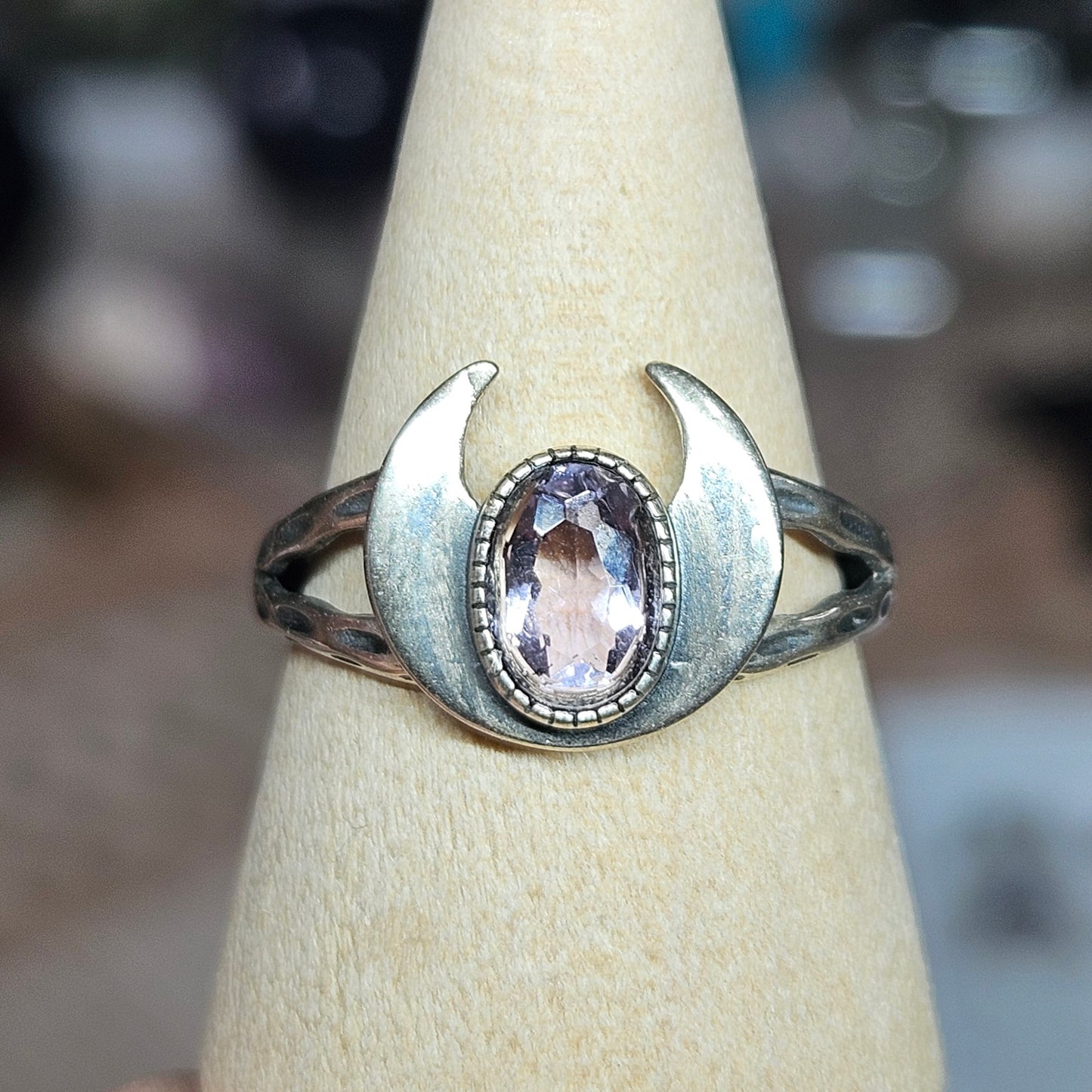 S925 Silver adjustable Crescent Moon ring