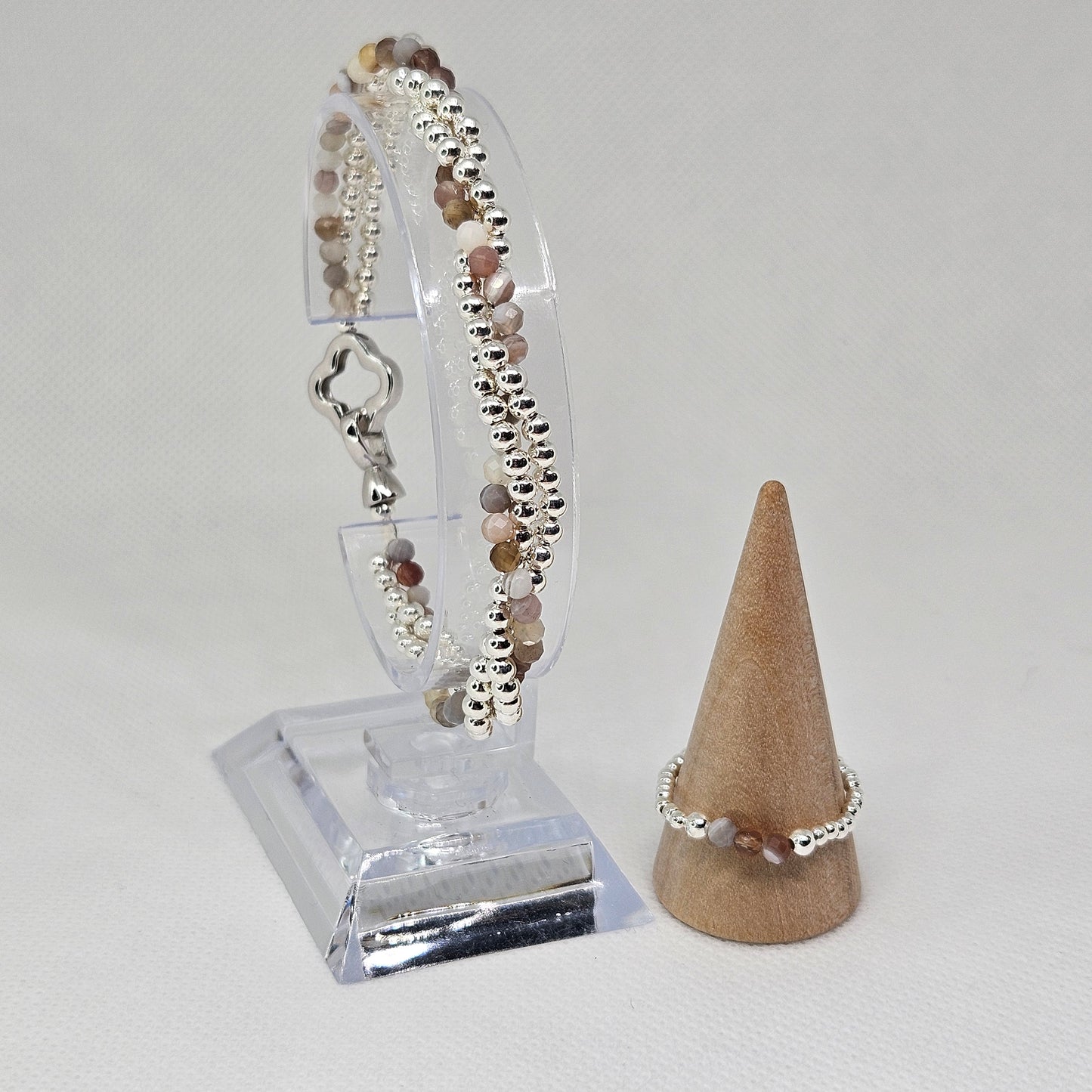 S925 Stretchy bead and crystal bracelets ✨️