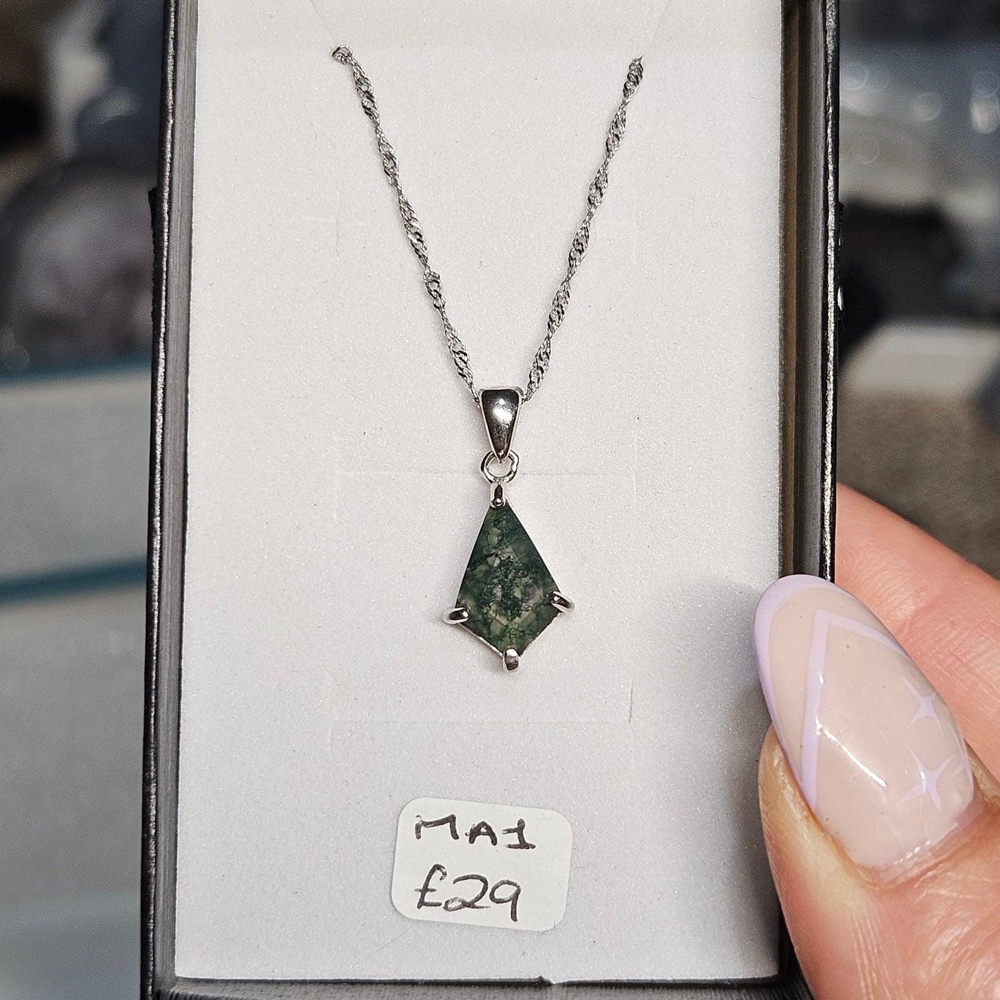 Moss Agate S925 pendants & adjustable rings