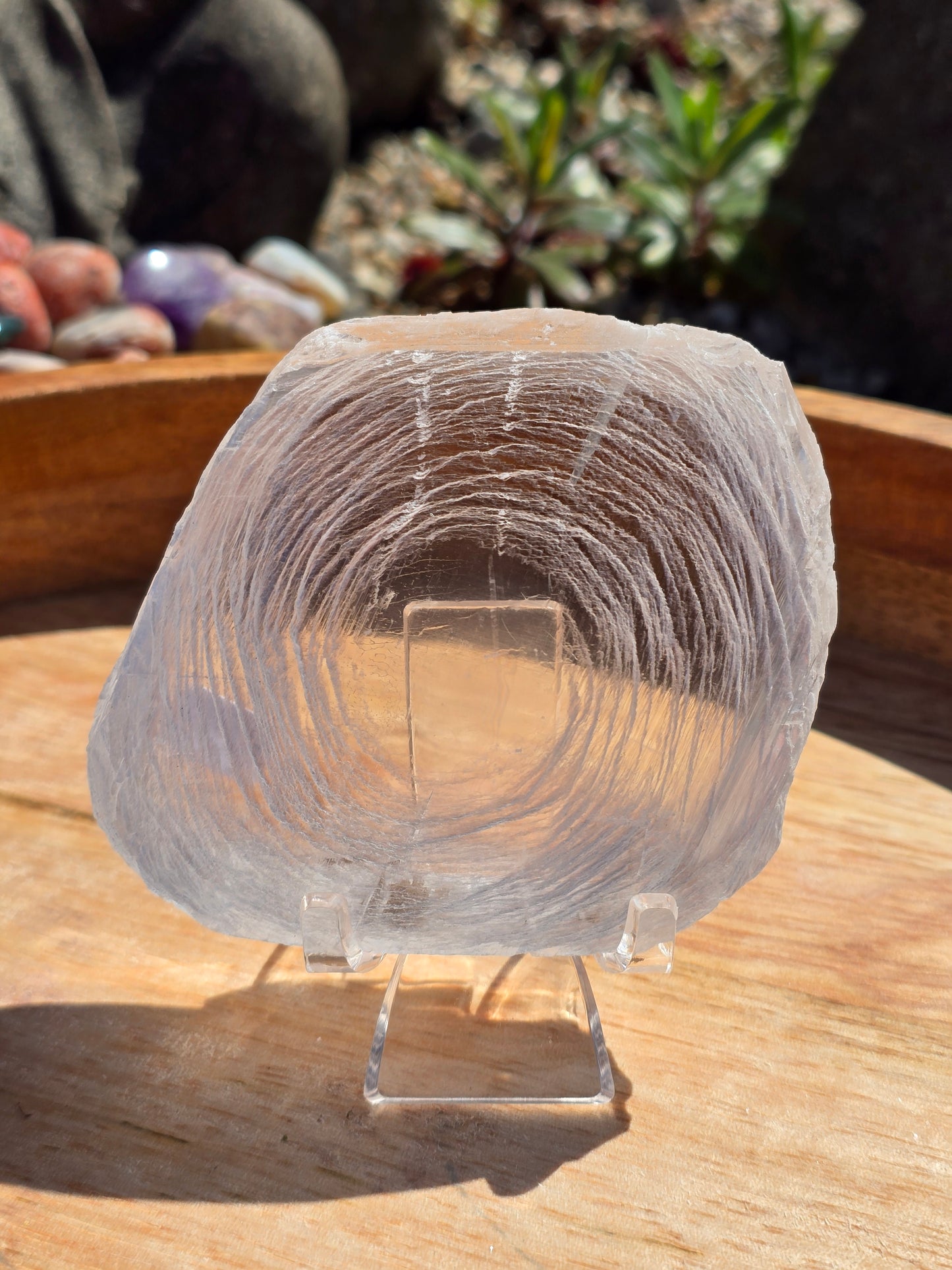 Finger print selenite slabs