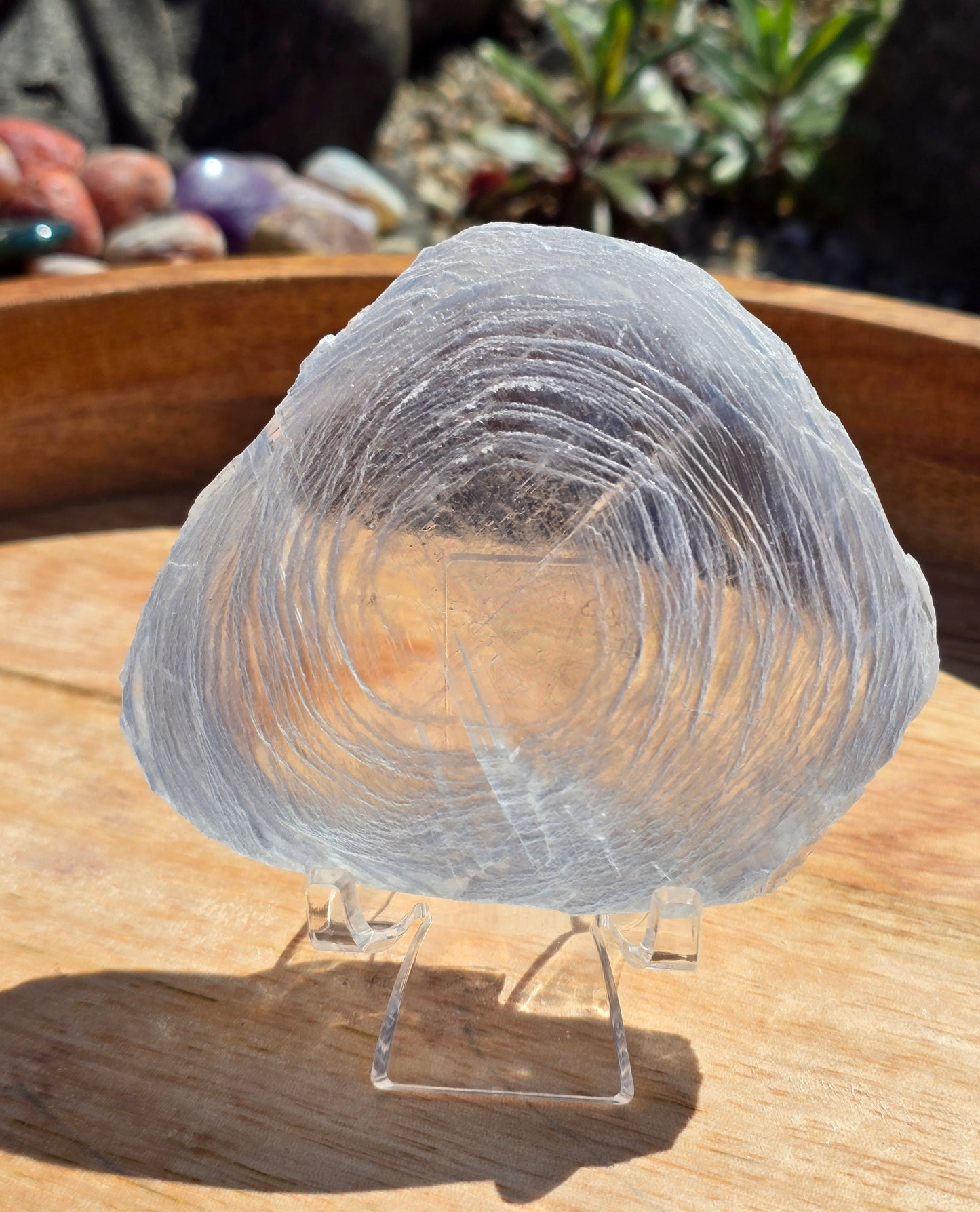 Finger print selenite slabs