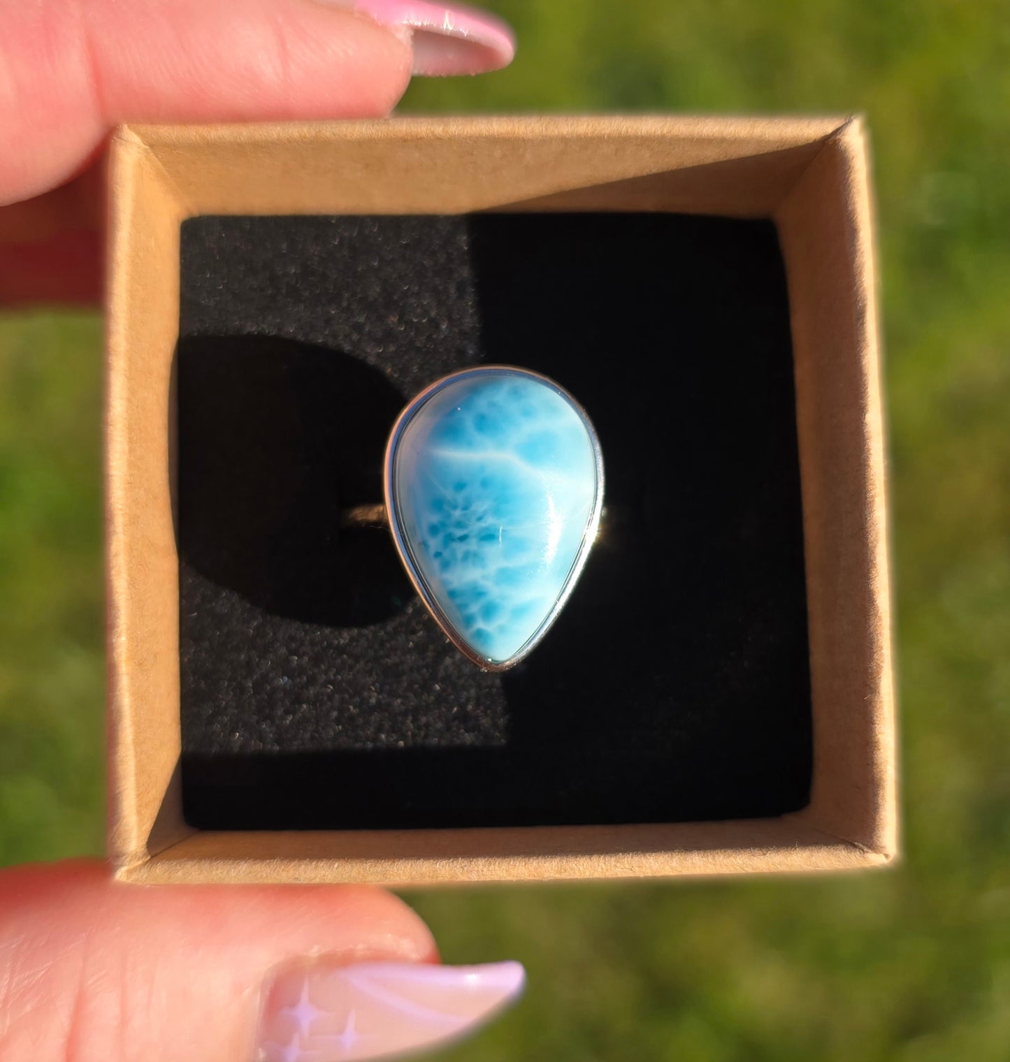 Larimar adjustable s925 rings