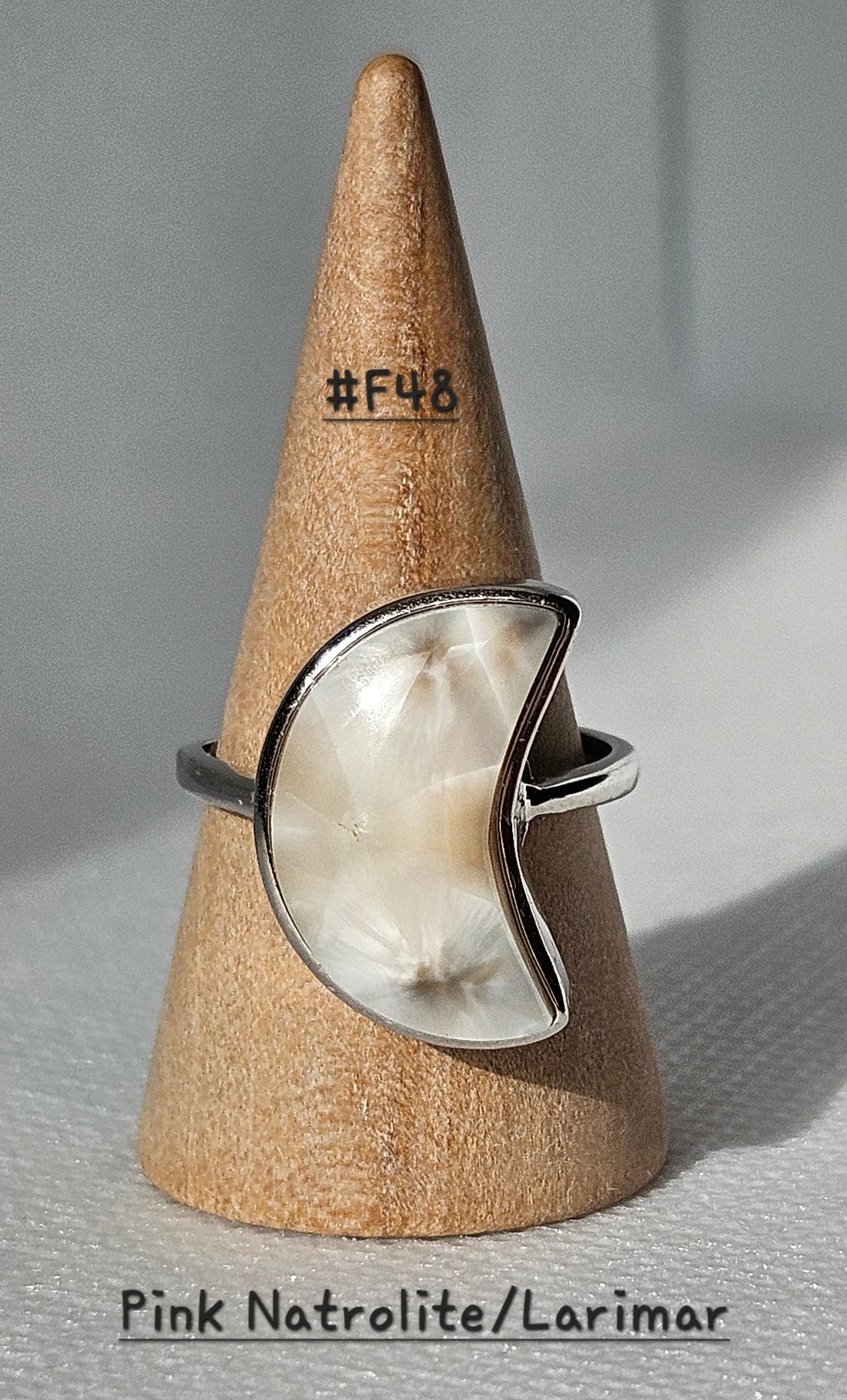 Pink Natrolite/Larimar S925 Pendants abd adjustable Rings