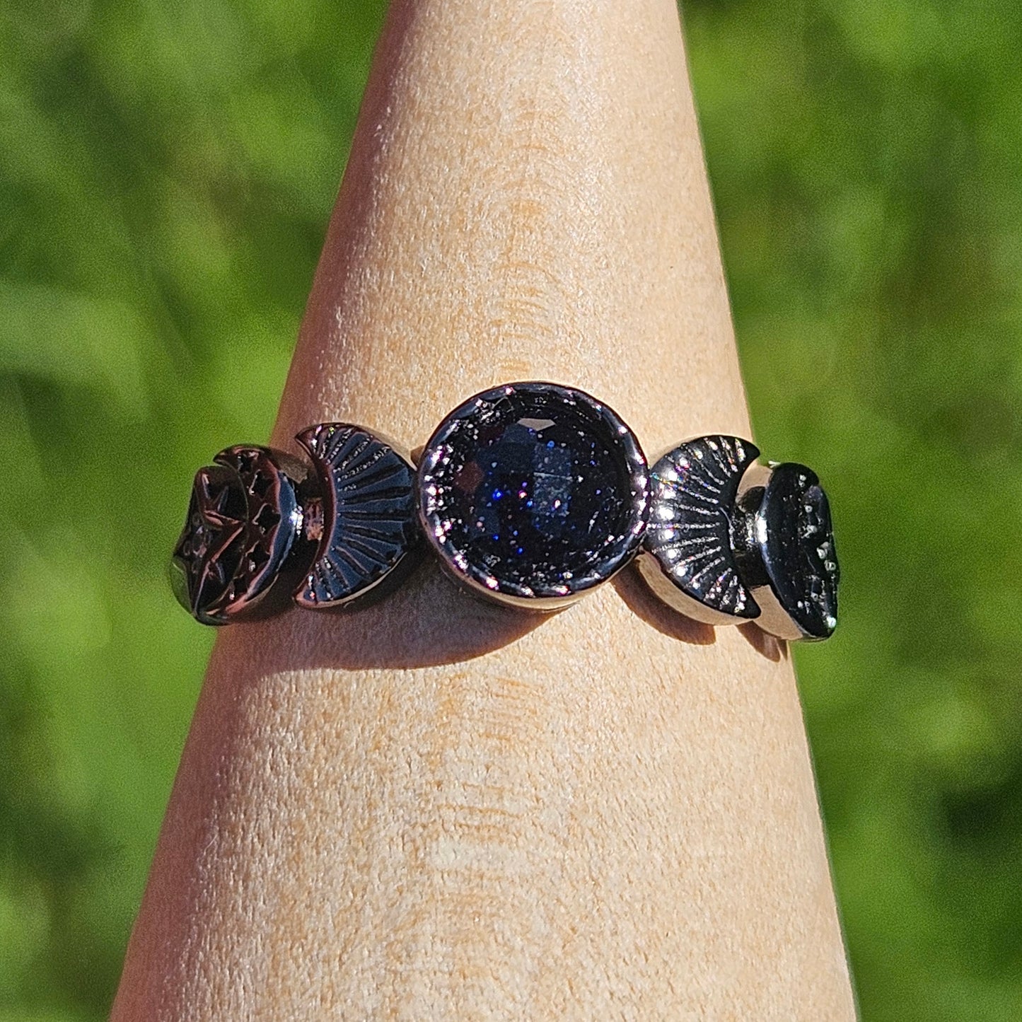 s925 adjustable Moonphase rings