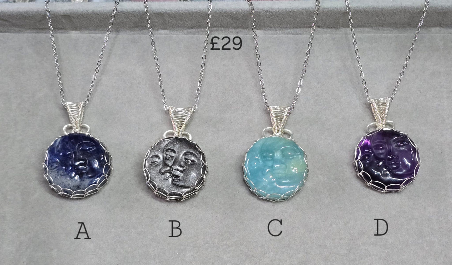Delicate Wire wrap pendants & Stainless steel chains 45-50cm chain 💫