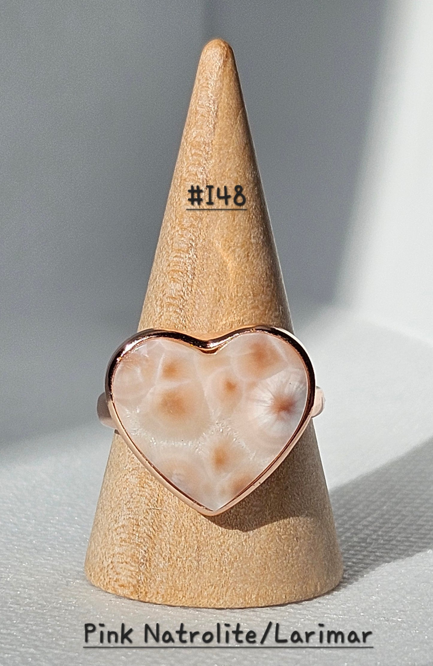 Pink Natrolite/Larimar S925 Pendants abd adjustable Rings