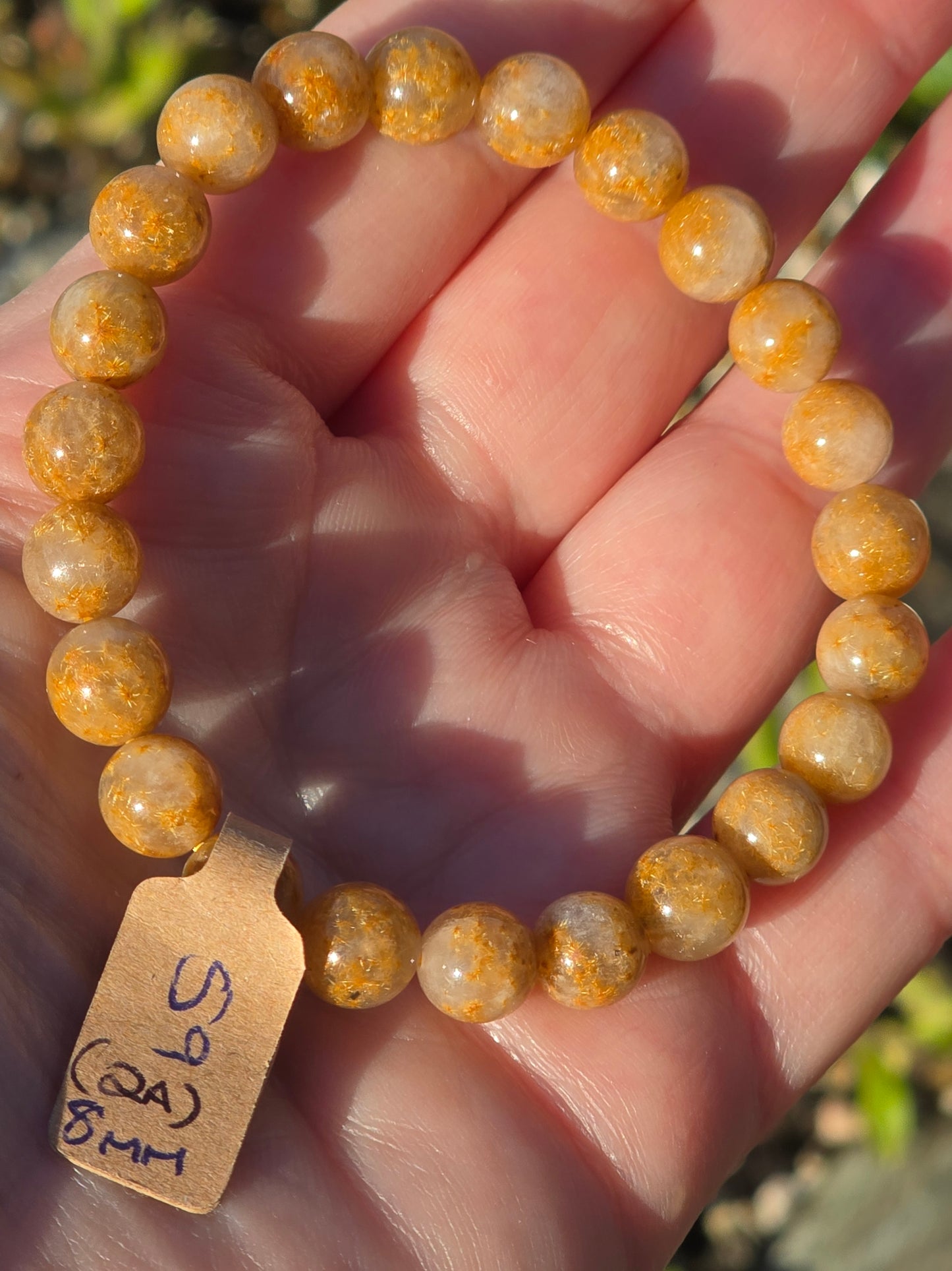 A Gorgeous bracelet in Sunflower Rutile  8 - 8.5mm beads 🌻💛🧡