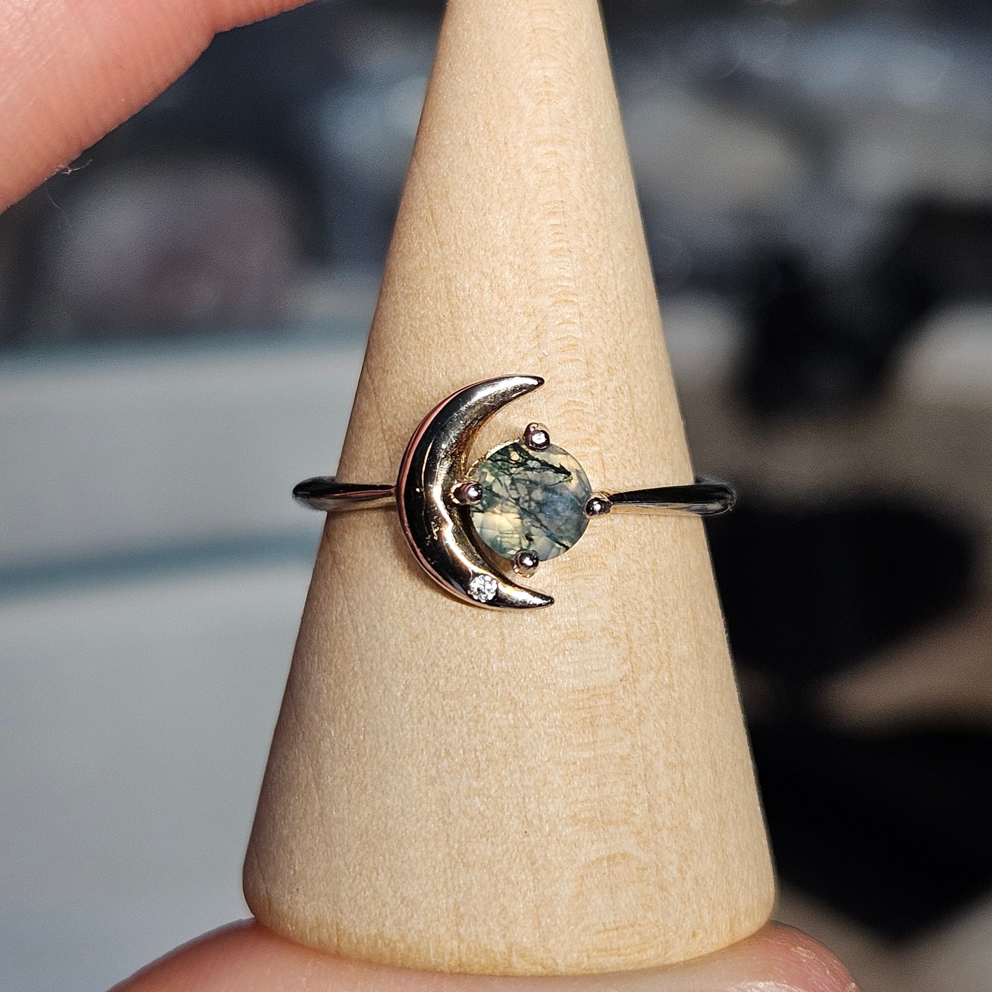 Moss Agate S925 pendants & adjustable rings