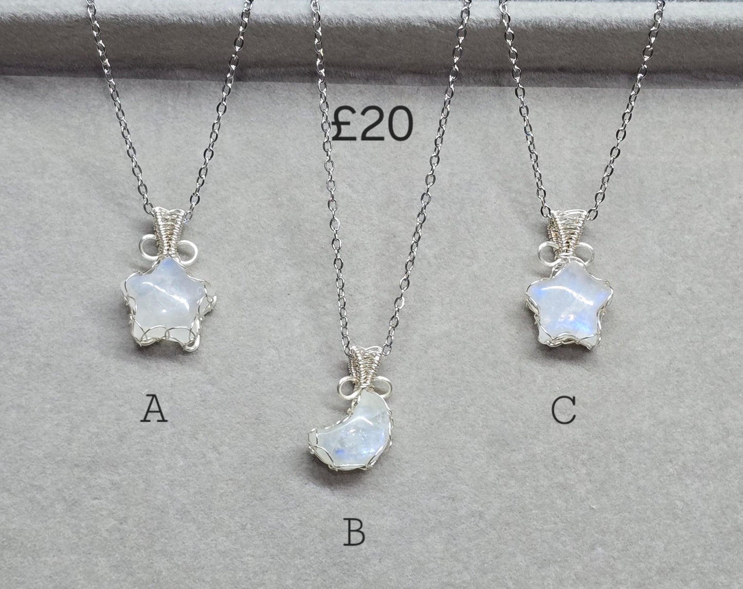 Delicate Wire wrap pendants & Stainless steel chains 45-50cm chain 💫