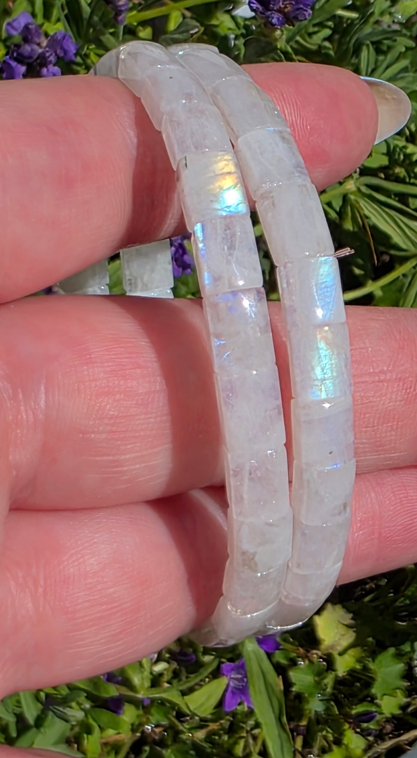 Rainbow Moonstone Rings and bracelets 🤍🌈