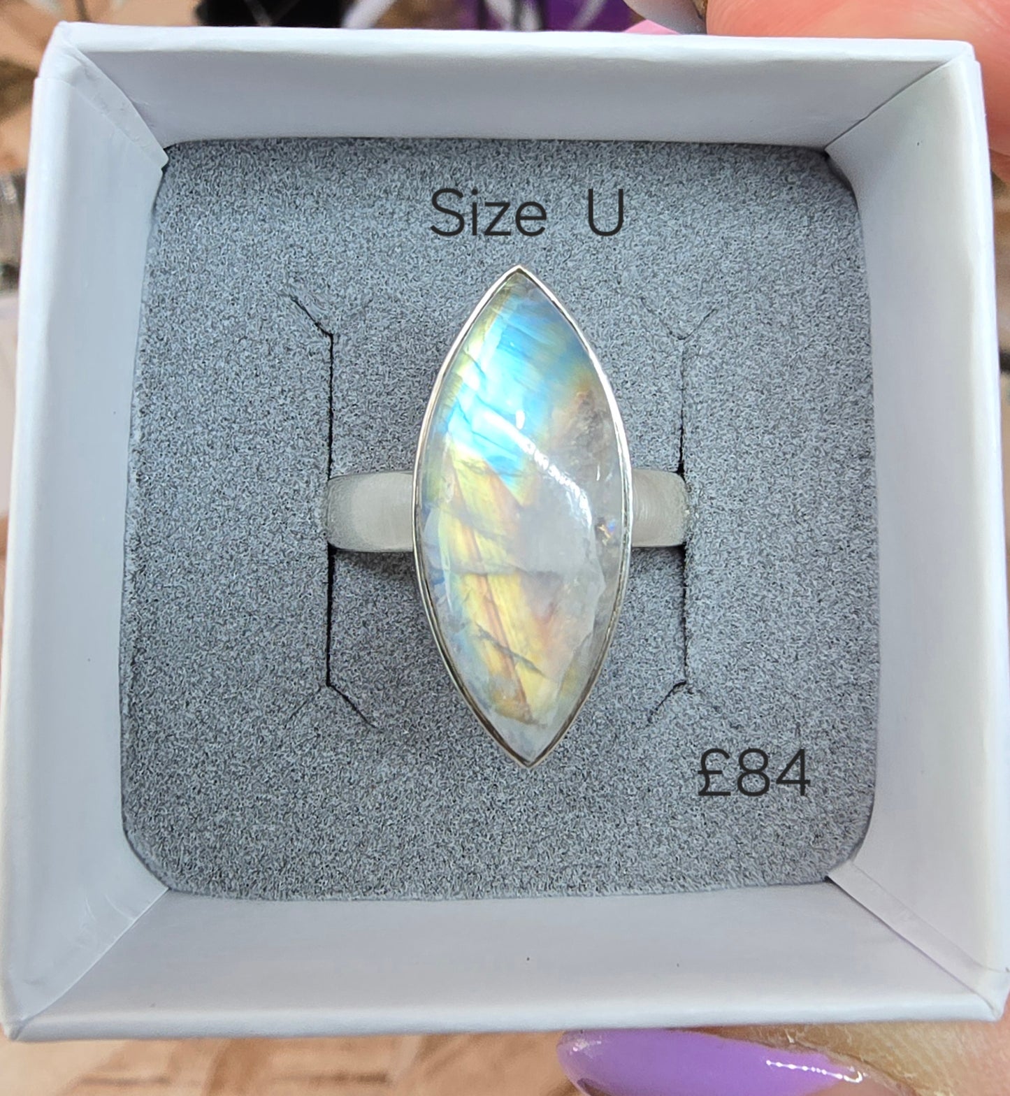 Rainbow Moonstone Rings and bracelets 🤍🌈