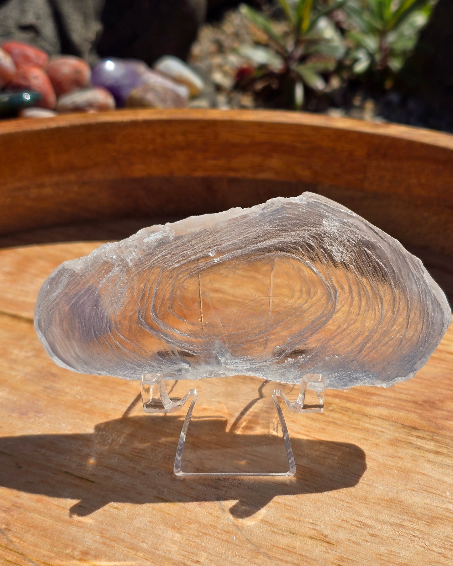 Finger print selenite slabs