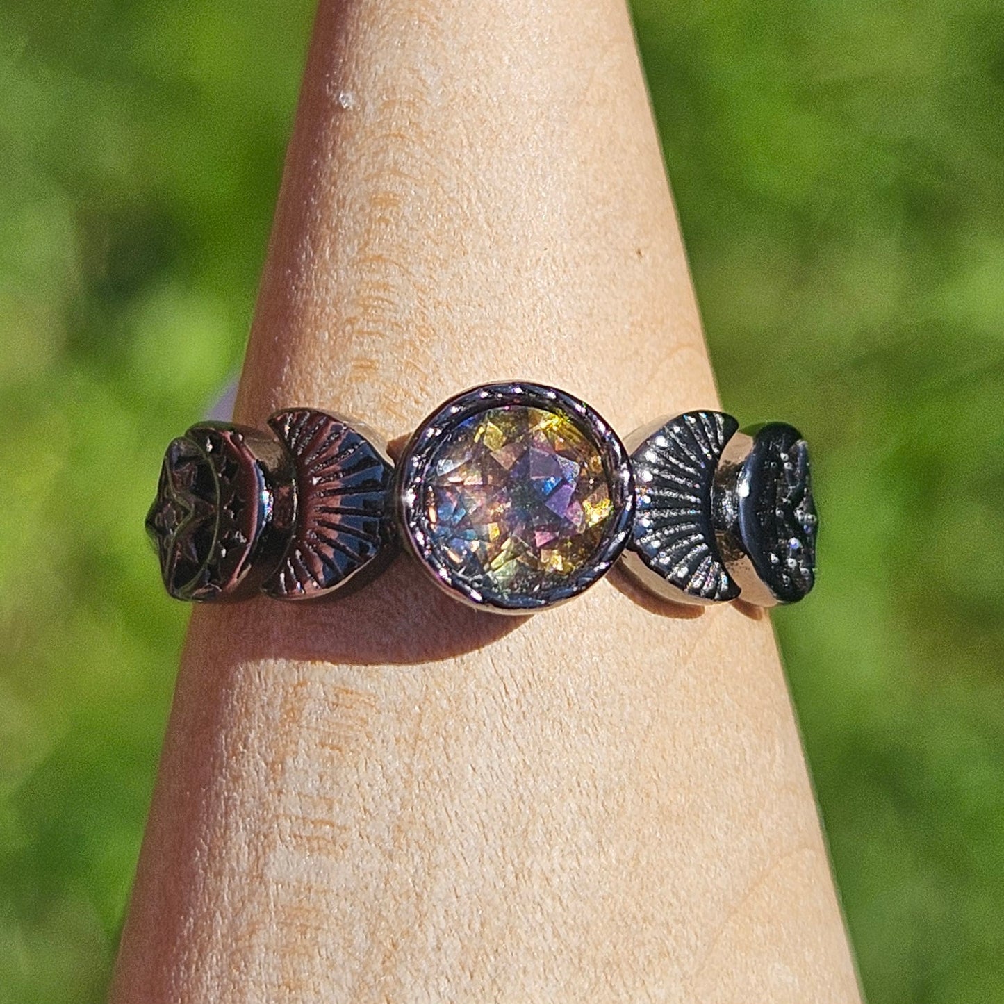 s925 adjustable Moonphase rings