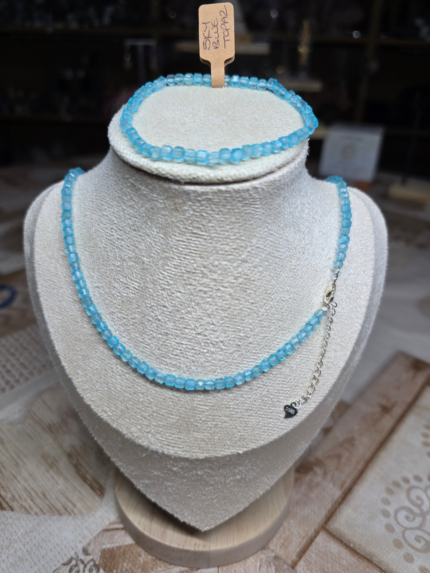 Chokers & bracelets - Faceted cubes 3-4mm bead S925