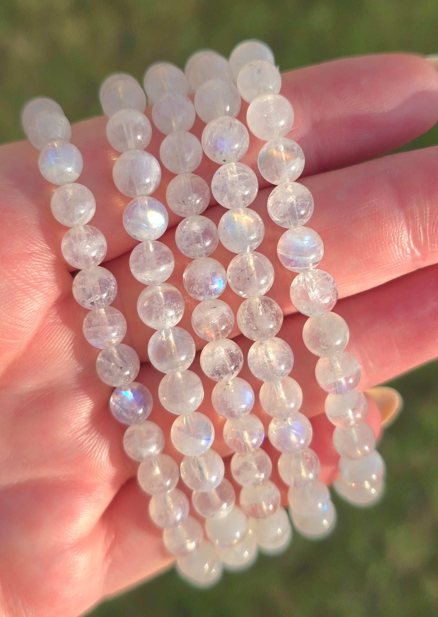 Rainbow Moonstone Rings and bracelets 🤍🌈