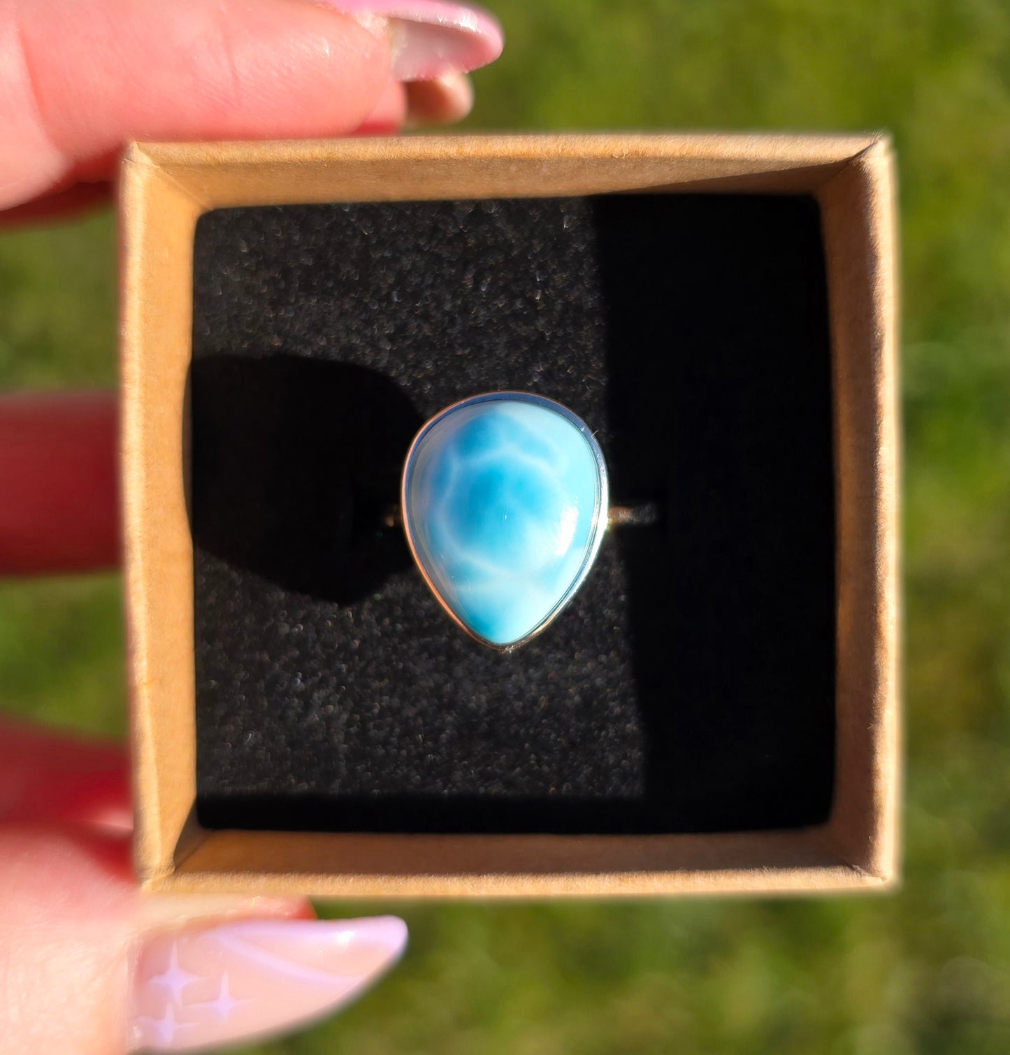 Larimar adjustable s925 rings