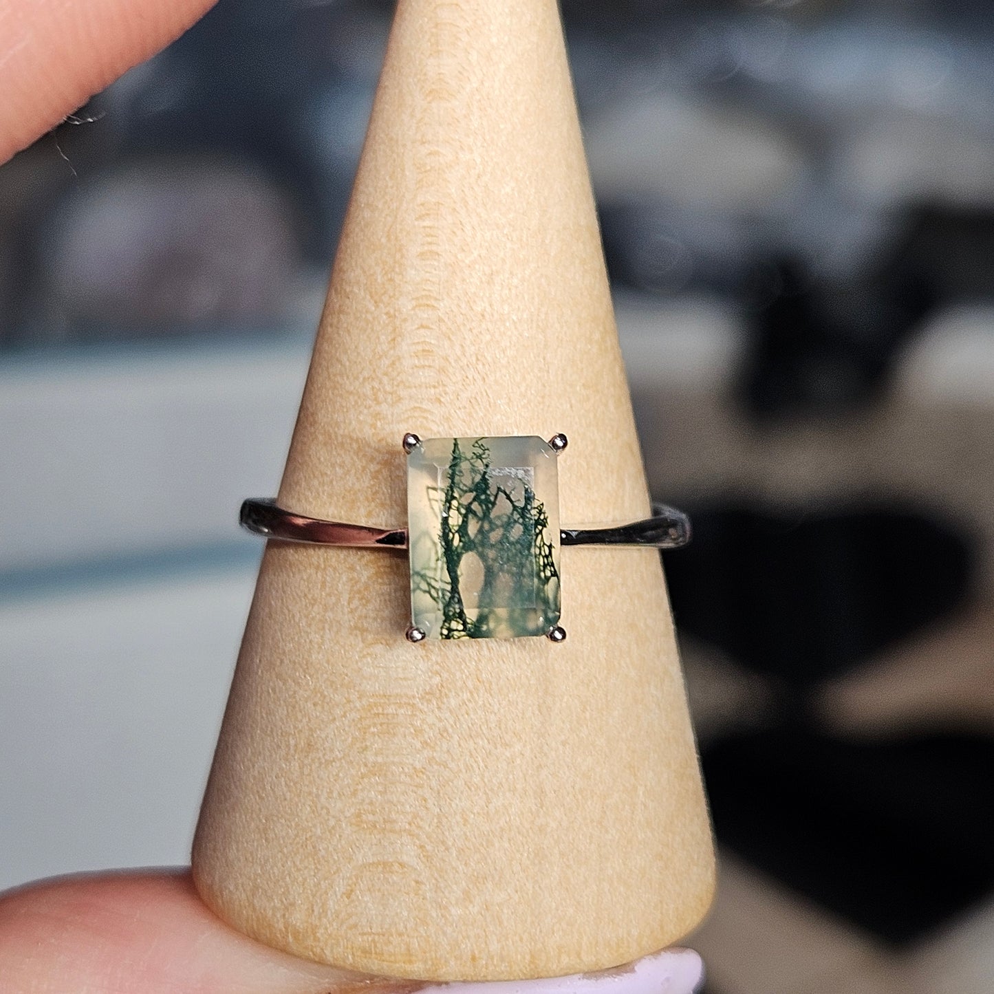 Moss Agate S925 pendants & adjustable rings