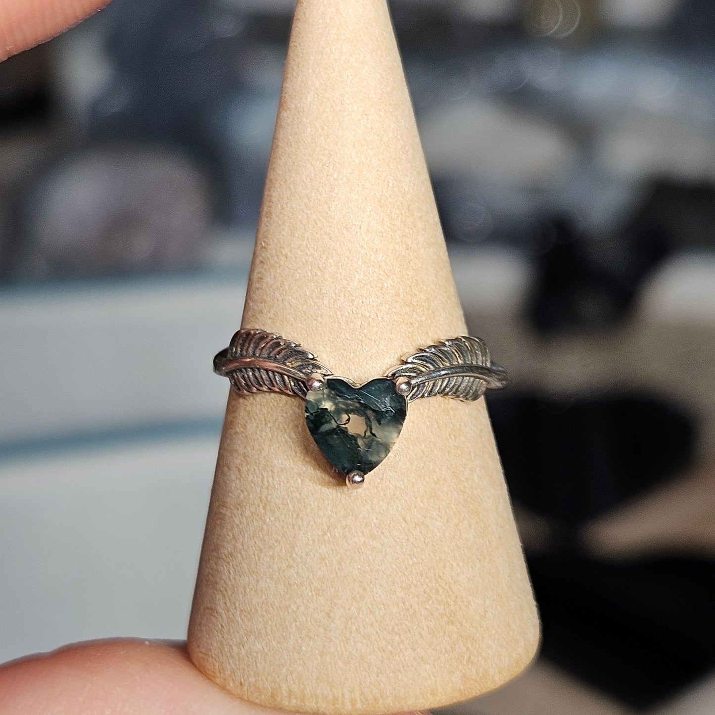 Moss Agate S925 pendants & adjustable rings