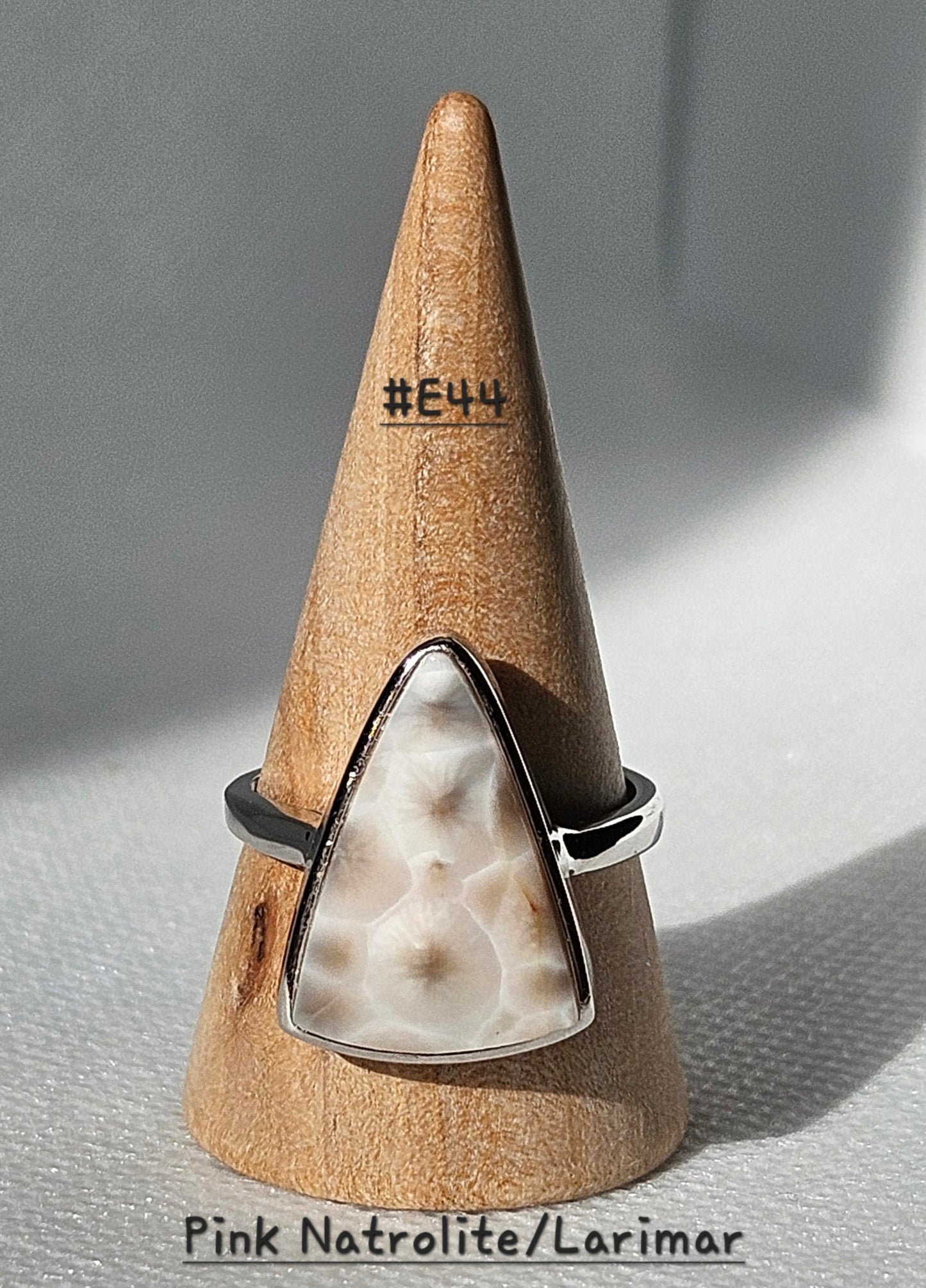 Pink Natrolite/Larimar S925 Pendants abd adjustable Rings