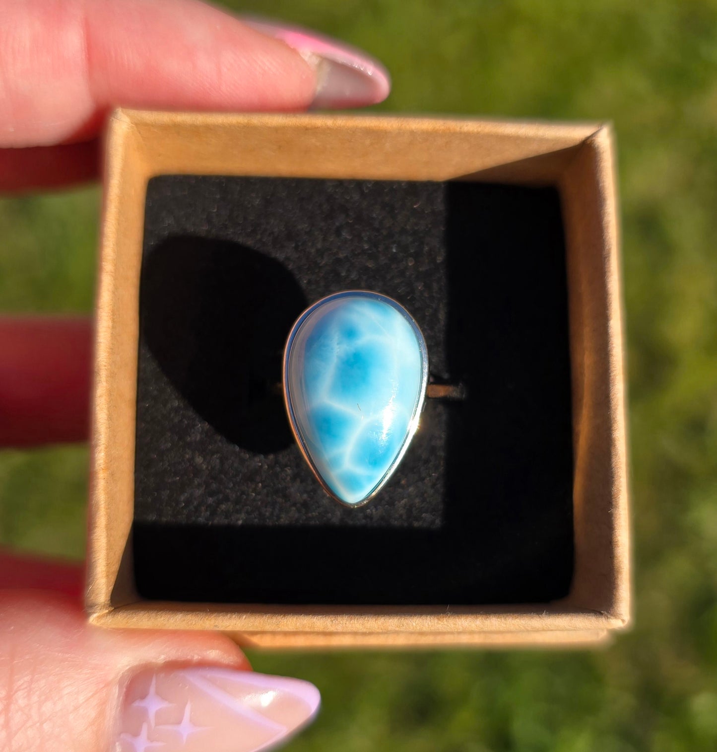Larimar adjustable s925 rings