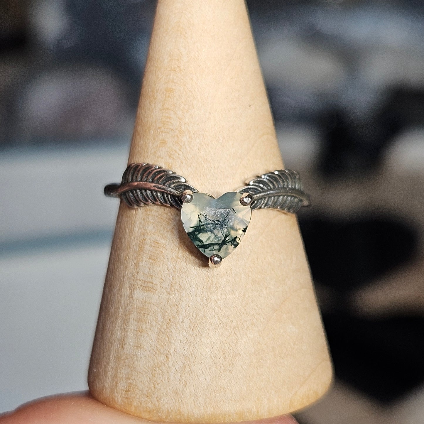 Moss Agate S925 pendants & adjustable rings