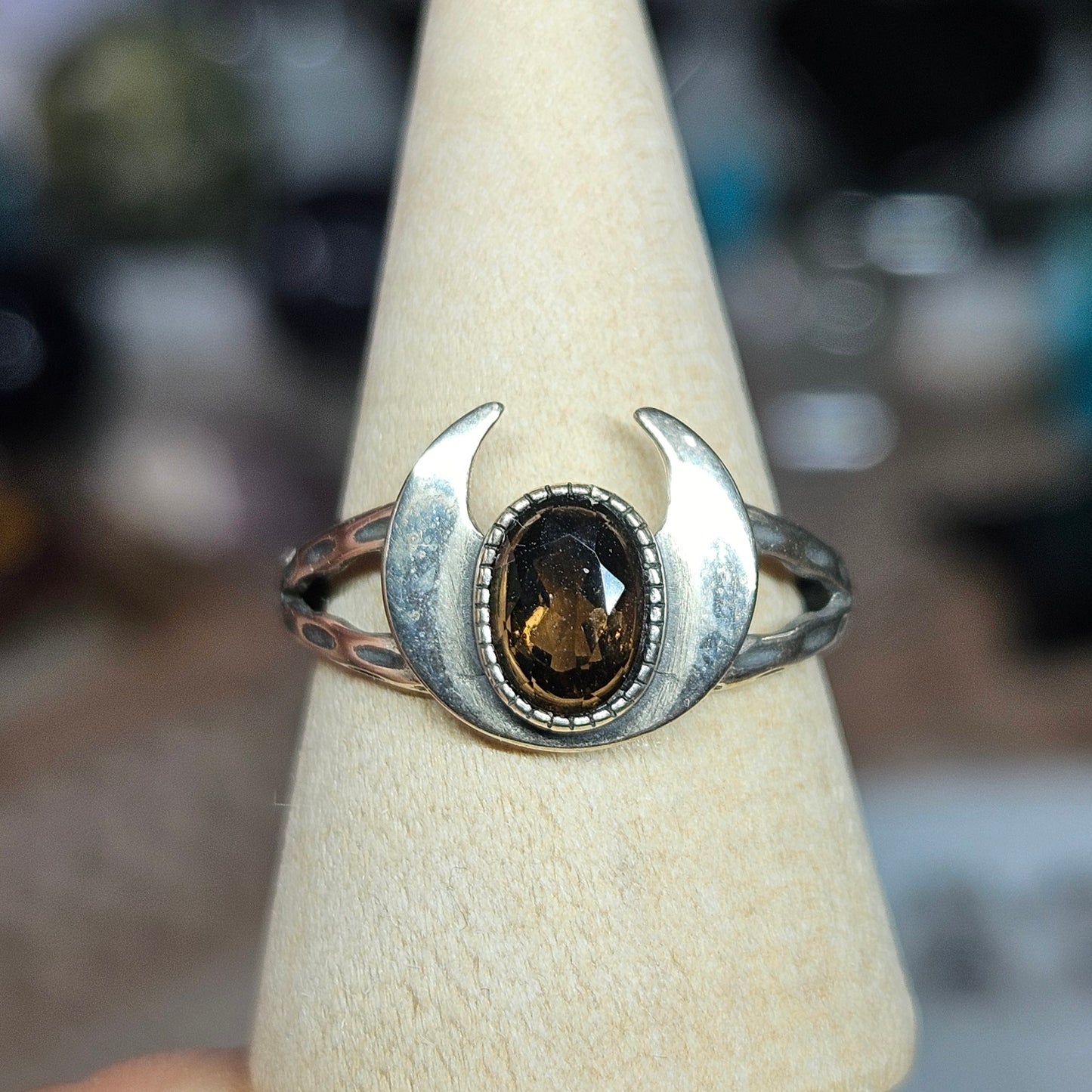S925 Silver adjustable Crescent Moon ring