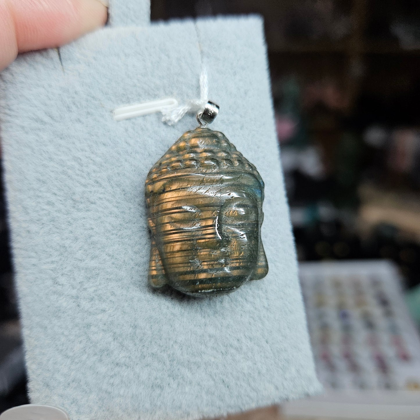 Labradorite buddha head pendants s925