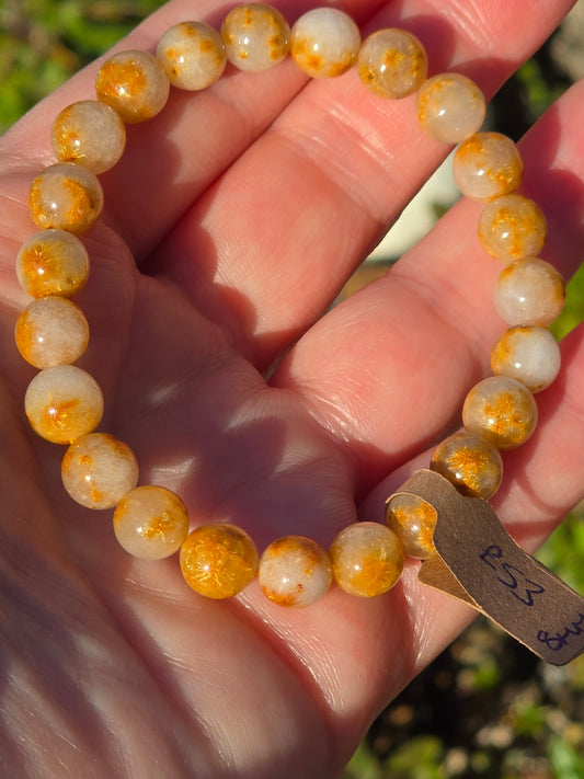 A Gorgeous bracelet in Sunflower Rutile  8 - 8.5mm beads 🌻💛🧡